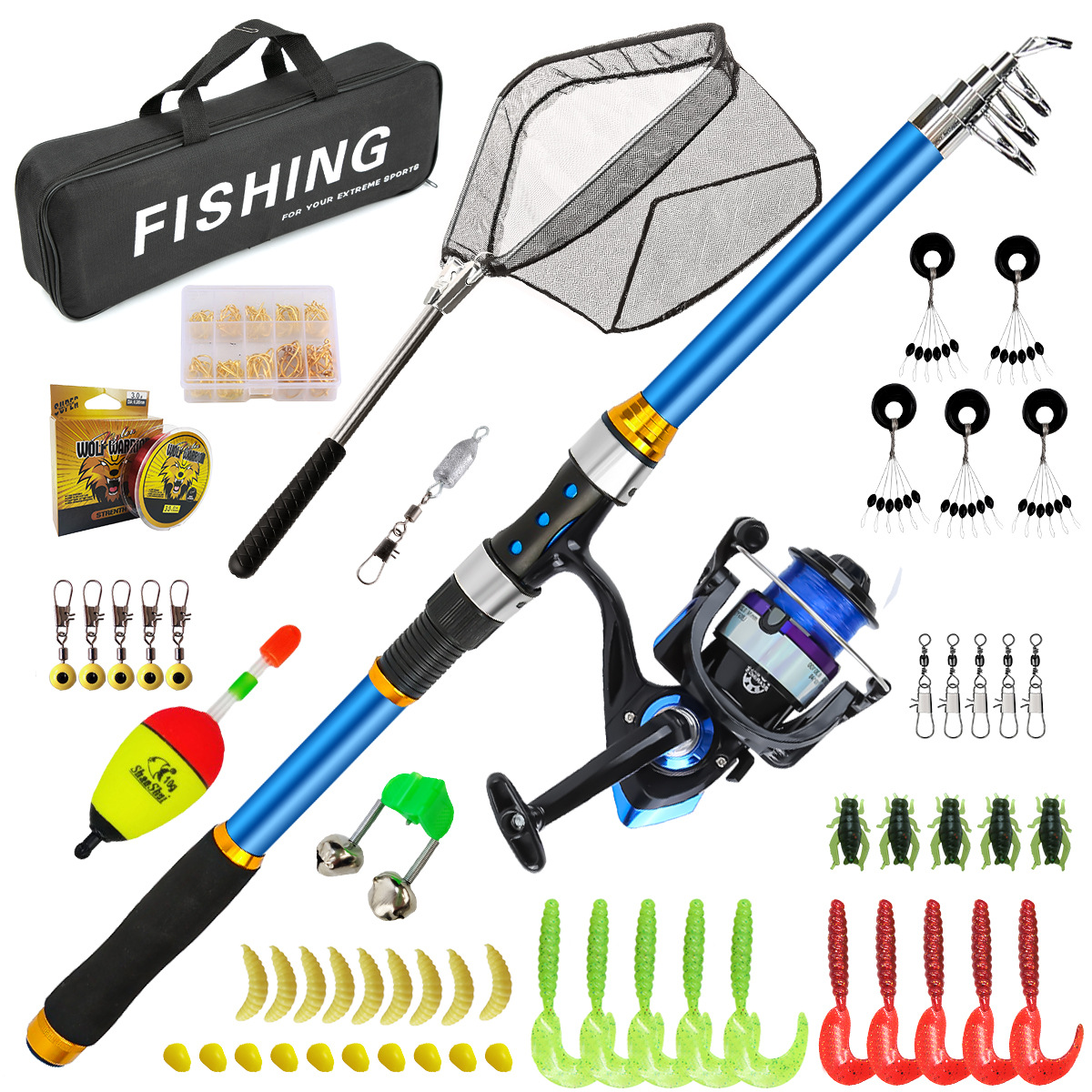 Set Joran Pancing Serat Kaca T - Fishing Rod Combo ulasan dan harga